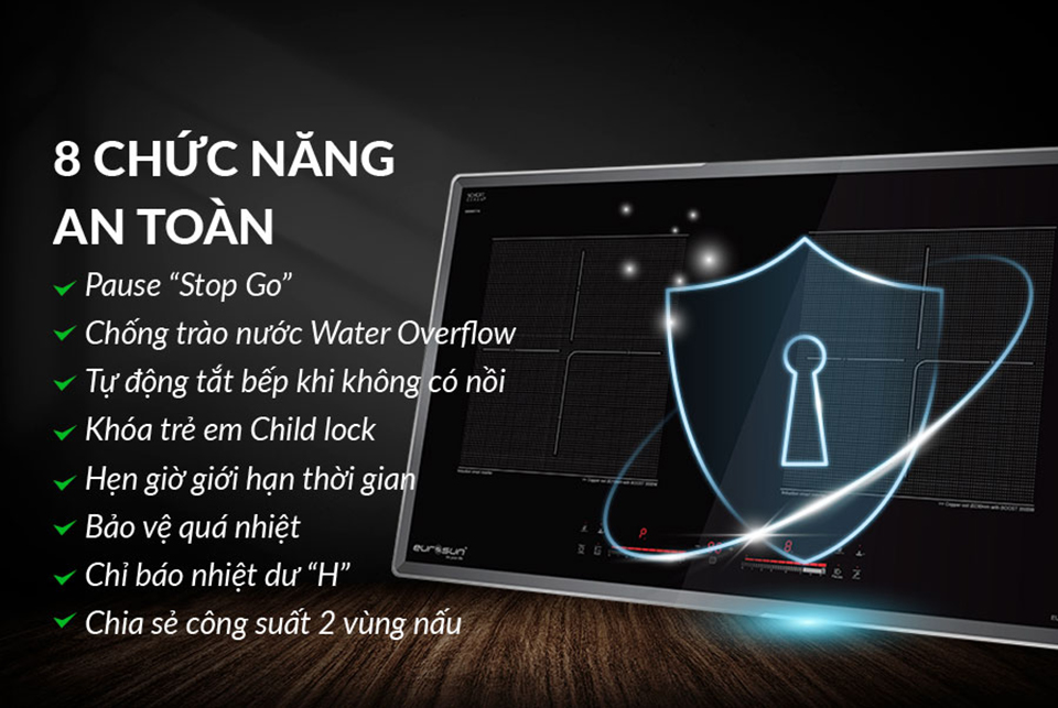 Chức năng an toàn Bếp Điện Từ Eurosun EU-TE799Pro