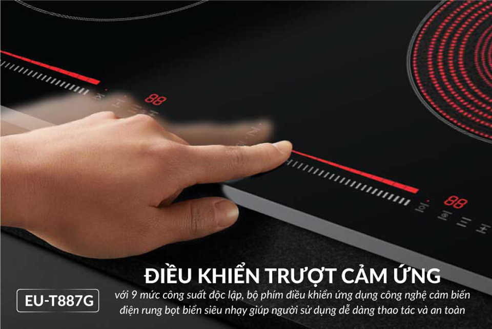 Bếp Điện Từ Eurosun EU-TE887G với điều khiển trượt cảm ứng linh hoạt