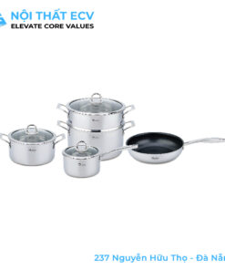 Bộ Nồi Inox 5 Món Đáy Liền - Luxury 888