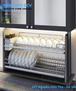 Giá Bát Nâng Hạ Cảm Ứng Lên Xuống, Inox SUS304 Nan Oval C1304-70ES, C1304-80ES, C1304-90ES
