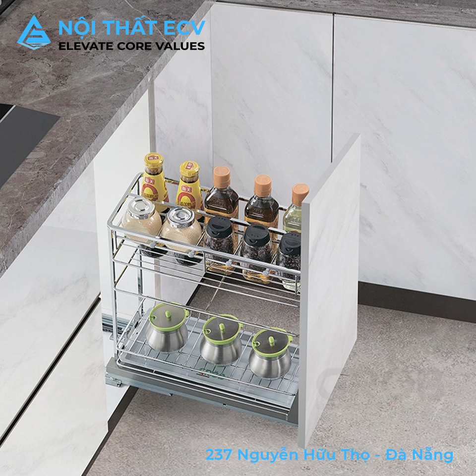 Kệ Đựng Gia Vị, Nan Vuông, Inox Mạ Crom, Inox Bóng GROB CS-20B