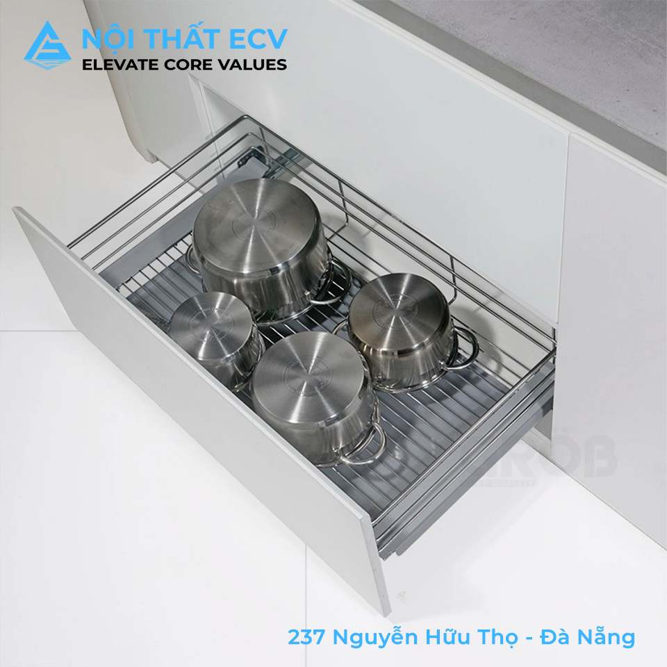 Kệ Đựng Xoong Nồi, Nan Vuông, Inox SUS304 Xước Mờ GROB CS304-61 NEW