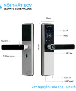 Khoá Vân Tay Cửa Gỗ OSUNO OSN-3601 Lắp Đặt Không Cần Khoan Đục