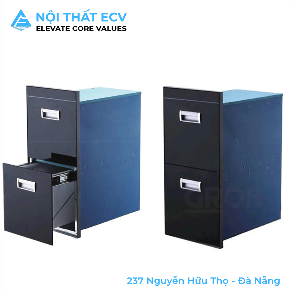 Thùng Đựng Gạo Mặt Gương 2 Khoang Ngăn GROB RB2-300B